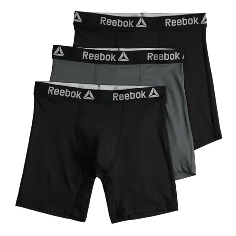 Reebok boxer briefs - Reebok. Mens 4 Pack Performance Boxer Briefs with Comfort Pouch - Black / Fig / Grey 2X Large. Delivery: Delivery costs apply. $24.61. Amazon. Reebok. Mens Underwear - Big & Tall Performance Boxer Briefs (3 Pack), Size 3X-Large, Black/Blue. Delivery: Delivery costs apply. $29.99.